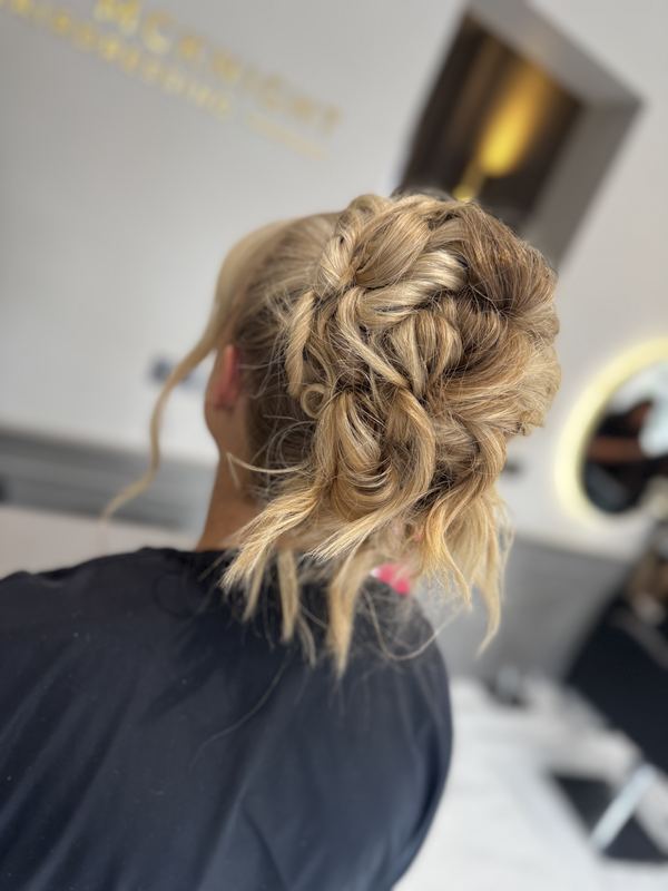 Textured pinned updo