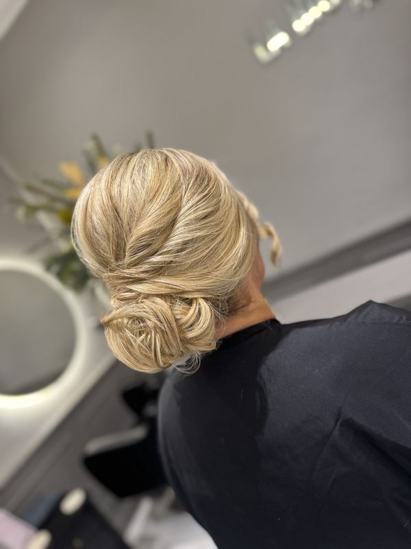 Elegant low-bun updo