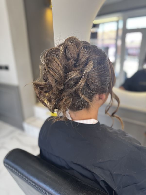 Soft romantic updo
