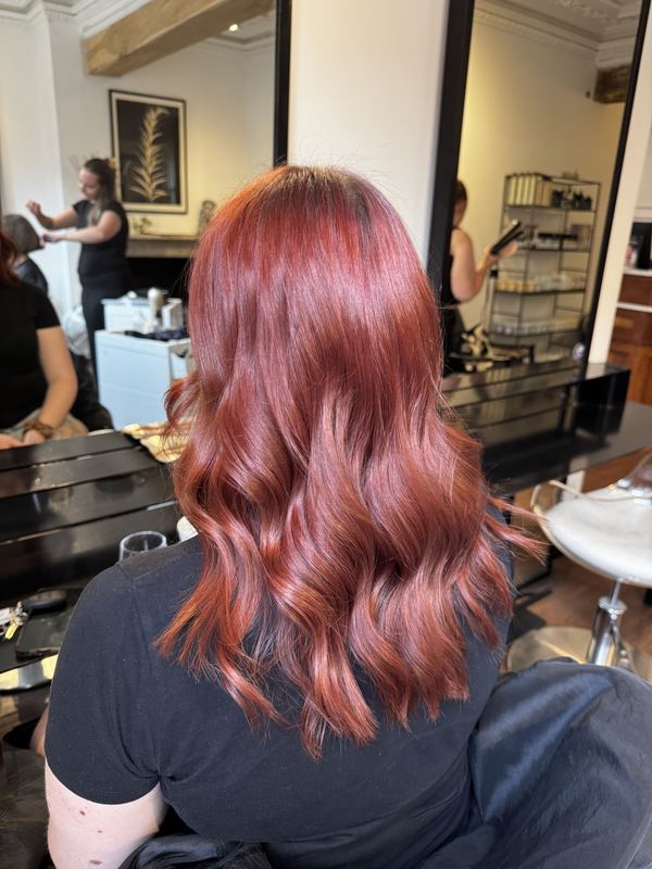 Vivid copper-red waves